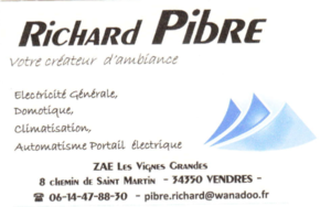 Richard PIBRE Vendres, , Installation électrique, Installation domotique, Chauffage électrique, Motorisation porte et portail