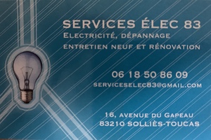 Services elec 83 Solliès-Toucas, , Installation électrique, Installation domotique, Alarme anti-intrusion, Chauffage électrique, Interphone et portier vidéo, Motorisation porte et portail