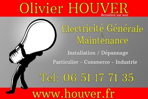 Olivier HOUVER Bernières-sur-Mer, , Installation électrique, Alarme anti-intrusion, Chauffage électrique, Interphone et portier vidéo, Motorisation porte et portail, Ventilation (vmc)