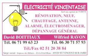 ELECTRICITE VINCENTAISE Saint-Vincent-sur-Jard, , Installation électrique, Installation domotique, Alarme anti-intrusion, Chauffage électrique, Interphone et portier vidéo, Motorisation porte et portail