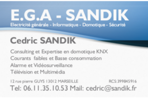 E.G.A SANDIK Marseille, , Alarme anti-intrusion, Borne de recharge, Chauffage électrique, Installation domotique, Installation électrique, Interphone et portier vidéo, Motorisation porte et portail, Plancher chauffant